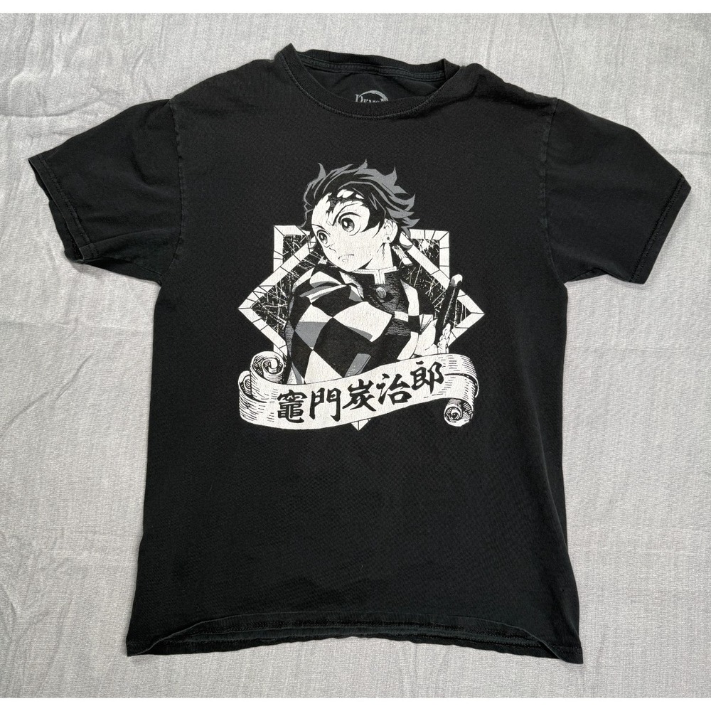 Demon Slayer Tanjiro Kamado Anime Graphic T Shirt Black Small